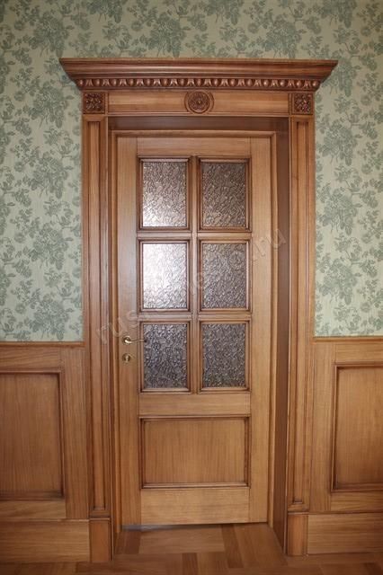 Дверь межкомнатная деревянная со стеклопакетом